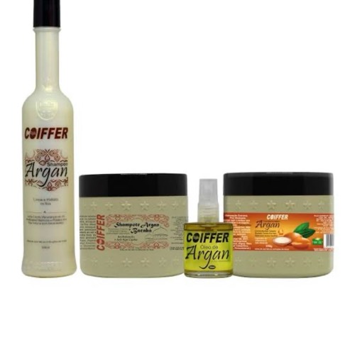 Kit Cliente Argan Coiffer tem a função de doa nutrientes hidratantes para os cabelos, suavizando a textura áspera dos fios, promovendo um brilho reflexivo.
O Óleo de Argan é extraído das sementes das frutas das árvores de Argan que crescem em algumas regiões do Marrocos. O Óleo de Argan Coiffer é considerado O Ouro puro Marroquino.