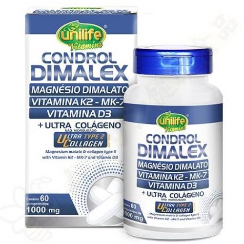 Condrol Dimalex (MagnésioDimalato, Vitamina K2 - MK-7, Vitamina D3, Colágeno Tipo2) 60 tablets Unilife Vitamins