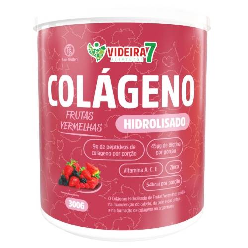 Colágeno hidrolisado frutas vermelhas 300g Videira 7 alimentos