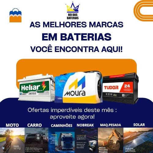 Fale conosco: (69) 993573361
Ma
Temos bateria para:
Carros
Motos de alta e pequena cilindrada
Caminhões e máquinas pesadas
Estacionária
Nobreak, Solar, Náutica
Som automotivo
Bateria EFB e AGM para técnologia Startstop.
Parcelamos em até 10x sem juros no cartão
Entrega e instalação gratuita!
( em horário comercial)
Preço a base de troca!