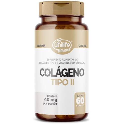 Colágeno Tipo II com vitamina D3 60 cápsulas Unilife Vitamins