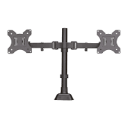 SUPORTE DUPLO AJUSTÁVEL PARA MONITORES LED/LCD DE 10" - 32" COM AJUSTE DE ALTURA E ÂNGULO DE VISUALIZAÇÃO.