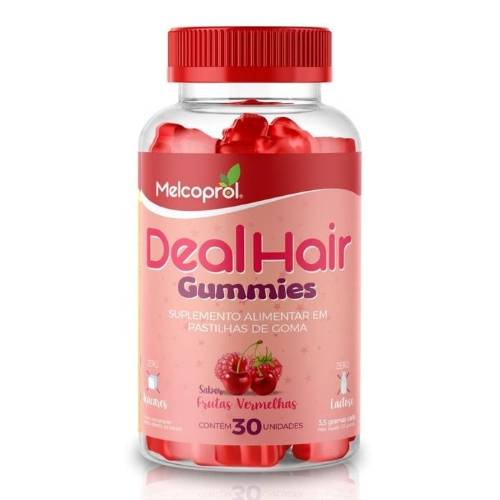 Deal Hair Gummies 30 unidades sabor frutas vermelhas Melcoprol