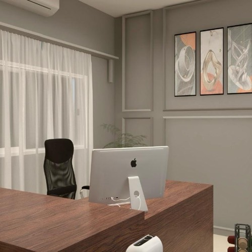 Consultoria arquitetônica, inclui projeto arquitetônico de interiores com imagens e layout para melhor visualização, tabela com materiais e quantidades.