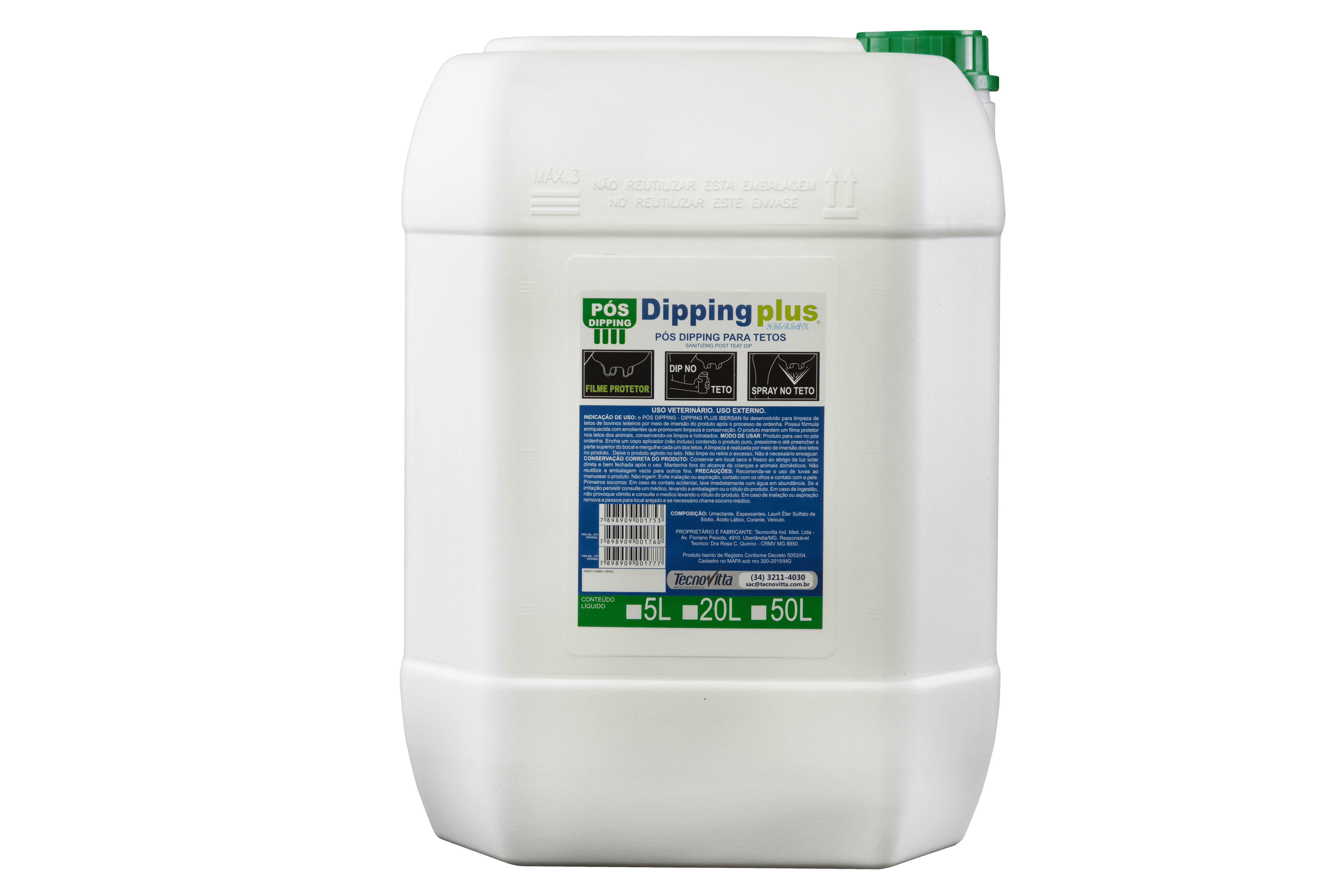 Pós-Dipping à base de ácido lático com formação de filme protetor, efeito marcador prolongado, sem gotejamento. Hidrata e protege os tetos dos principais agentes causadores da mastite.